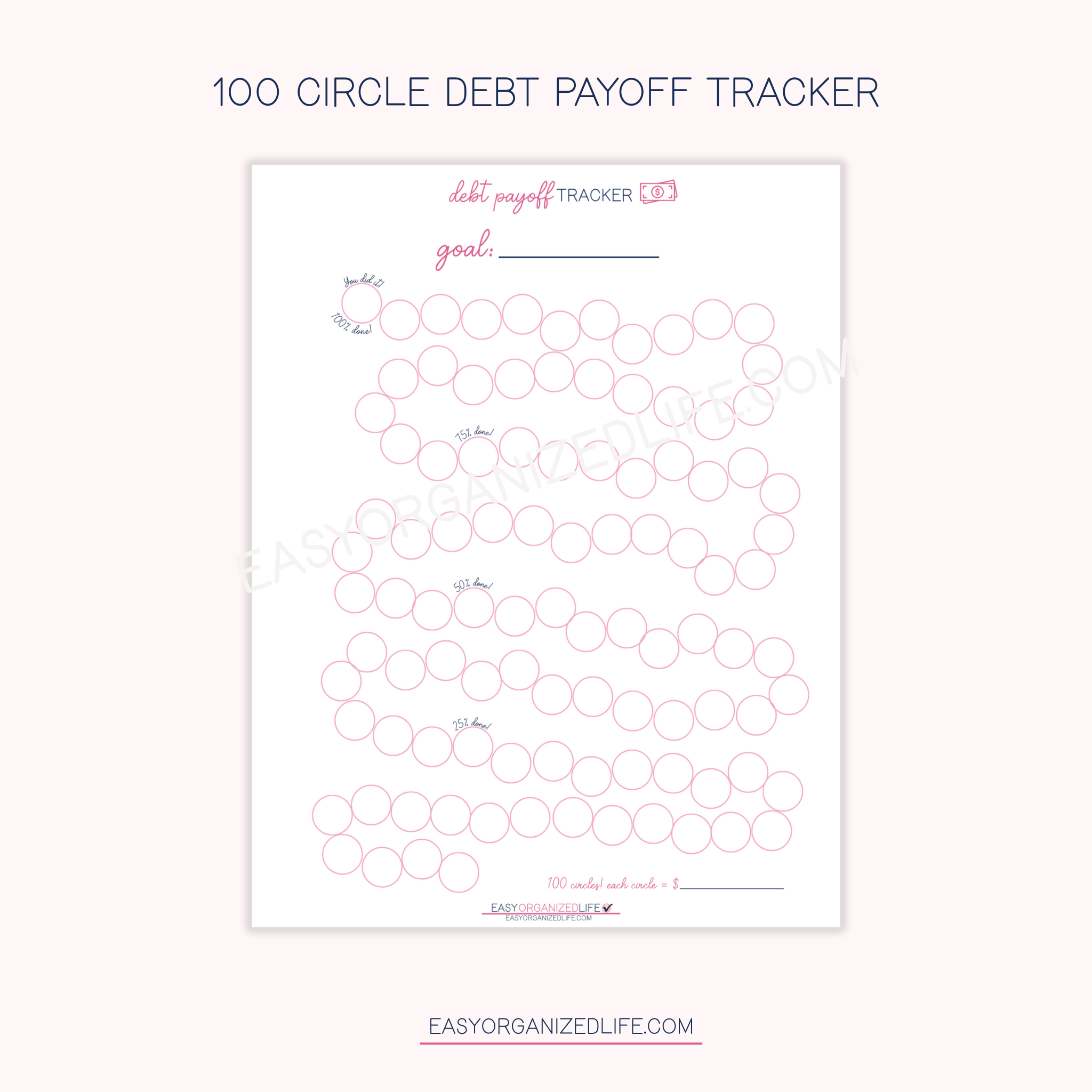 Debt Payoff Tracker | Pink | Printable