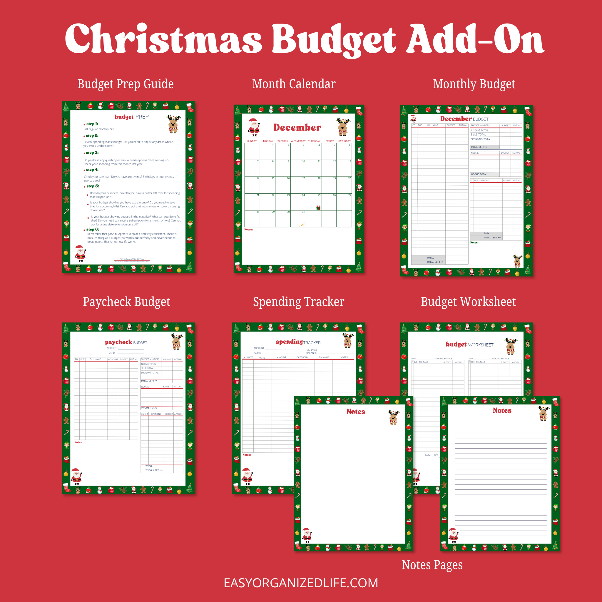Christmas Budget Planner Add-On | Paycheck Budget | Winter | Printable