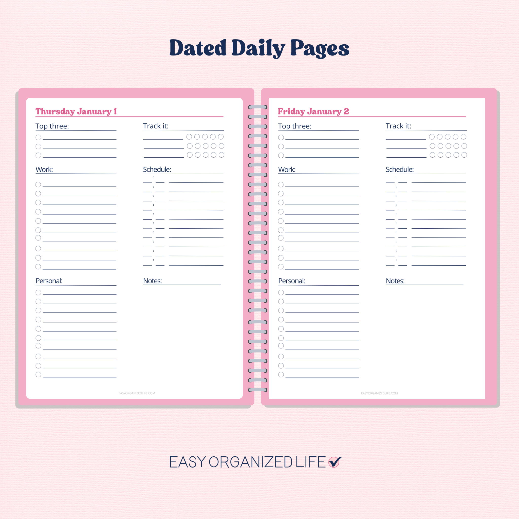2026 Dated Daily Printable Planner | Disc Planner | Work Planner | Daily To-Do