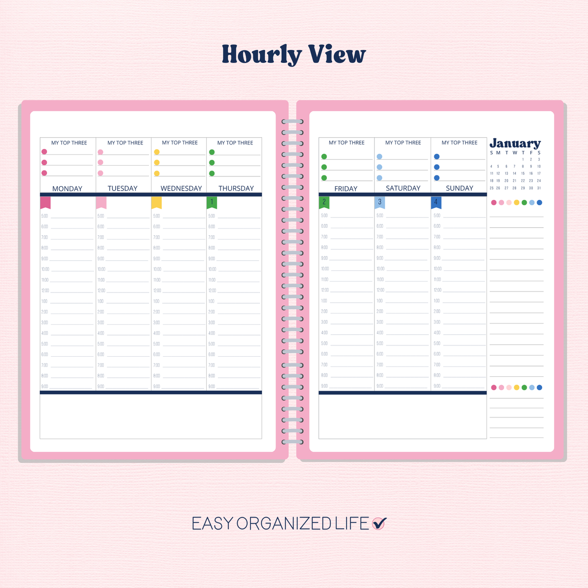 2026 Hourly Printable Planner | Weekly | Disc Planner | Work Planner