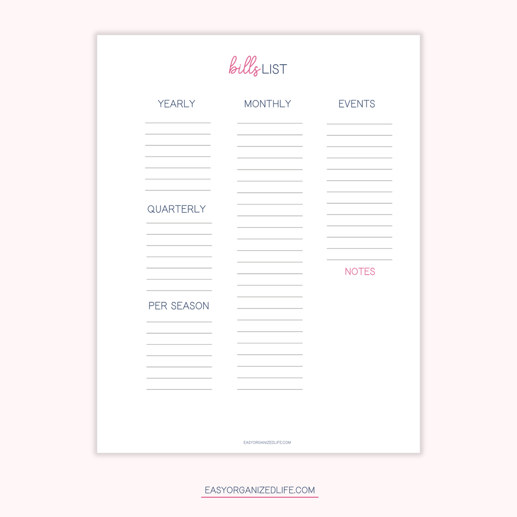 Paycheck Budget Planner | Pink | Printable