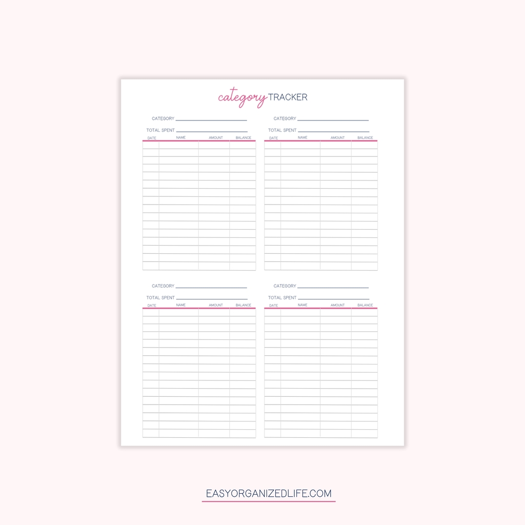Paycheck Budget Planner | Pink | Printable