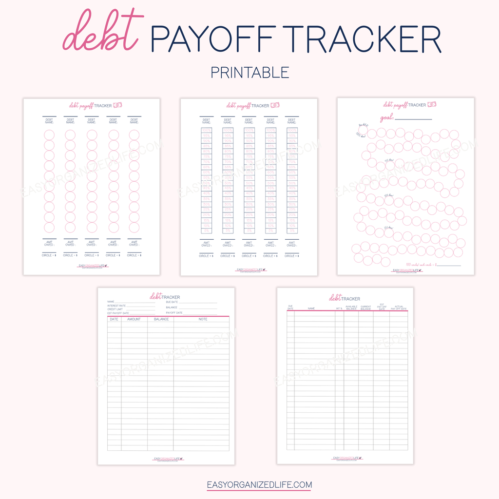 Debt Payoff Tracker | Pink | Printable