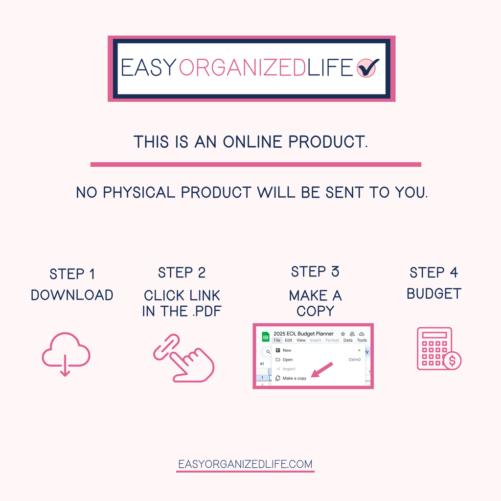 Paycheck and Monthly Budget Workbook | Pink | Online | Google Sheets