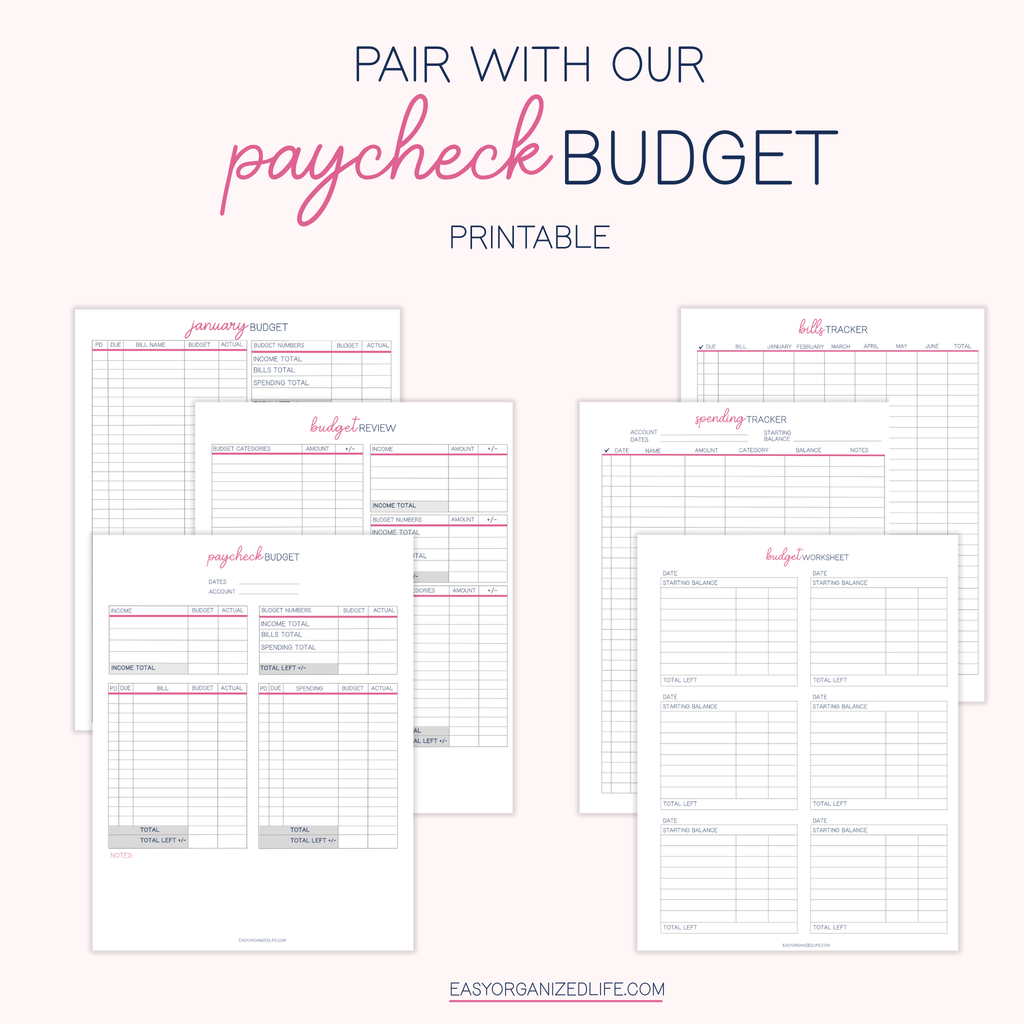 Paycheck and Monthly Budget Workbook | Pink | Online | Google Sheets
