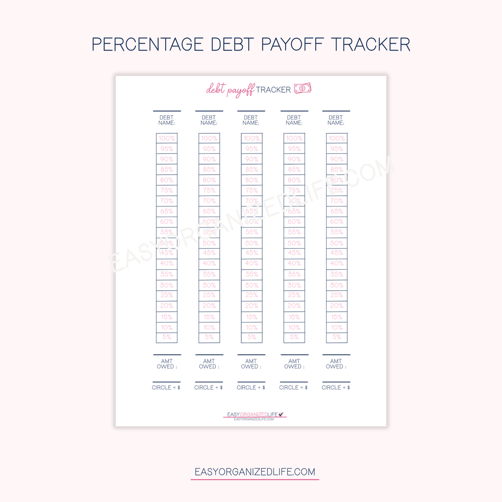 Debt Payoff Tracker | Pink | Printable